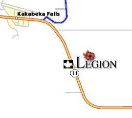 Map showing Kakabeka Legion