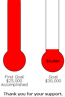 Thermometer showing donation level for second campaign.