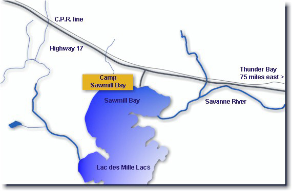 Map to Sawmill Bay